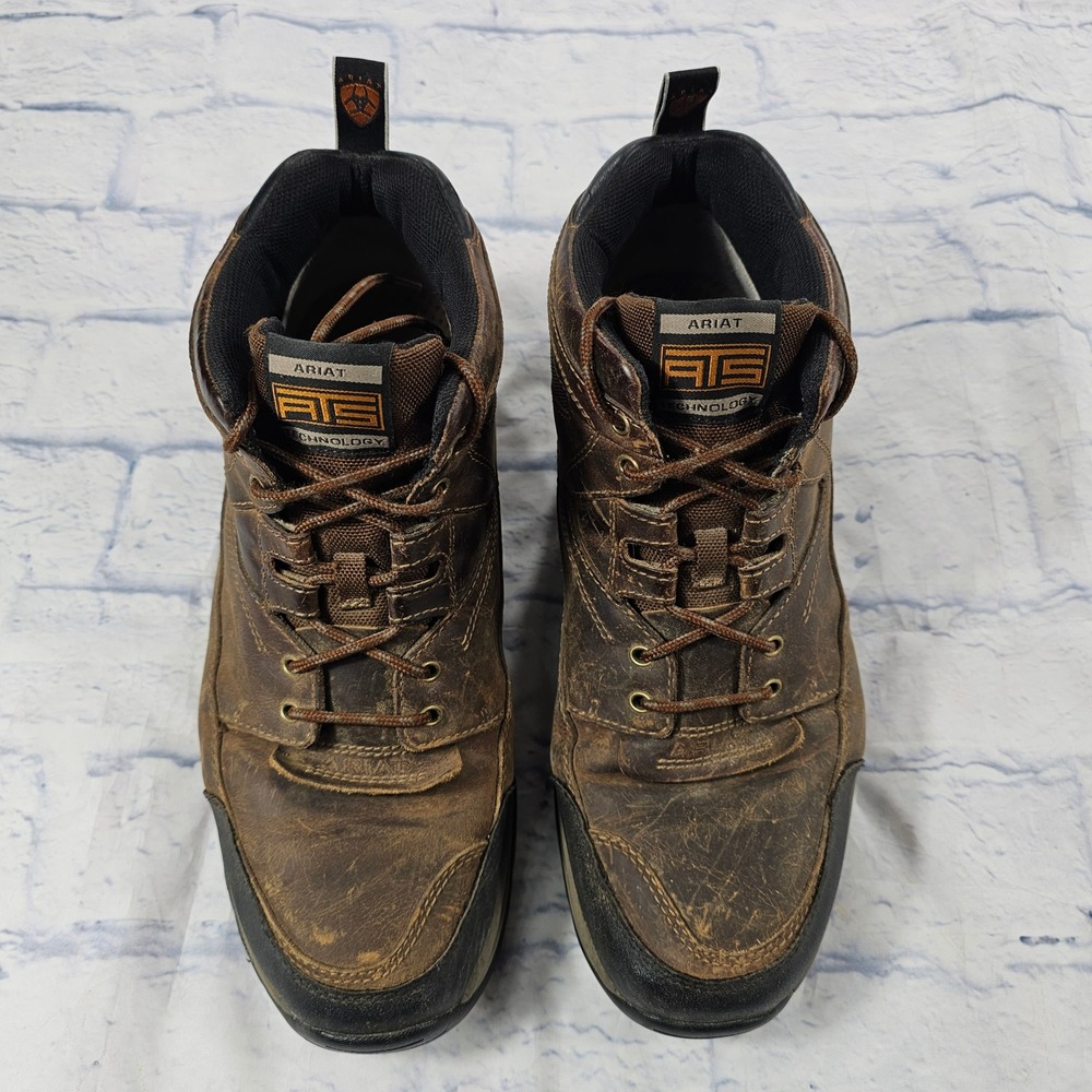 Ariat Terrain ATS Work Boots Mens 13EEE Brown Leather Slip Resistant Utility - Picture 2 of 11